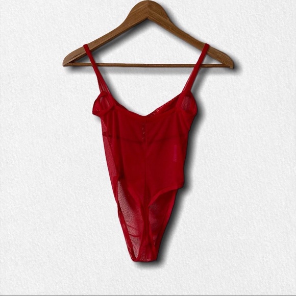 Retro Rhinestone Mesh Bodysuit thong Boudior Pin Up Lingerie OS - Picture 3 of 8